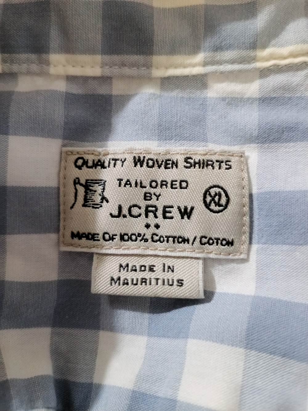 J. Crew Blue and White Gingham Button-Down Shirt - Picture 4 of 4